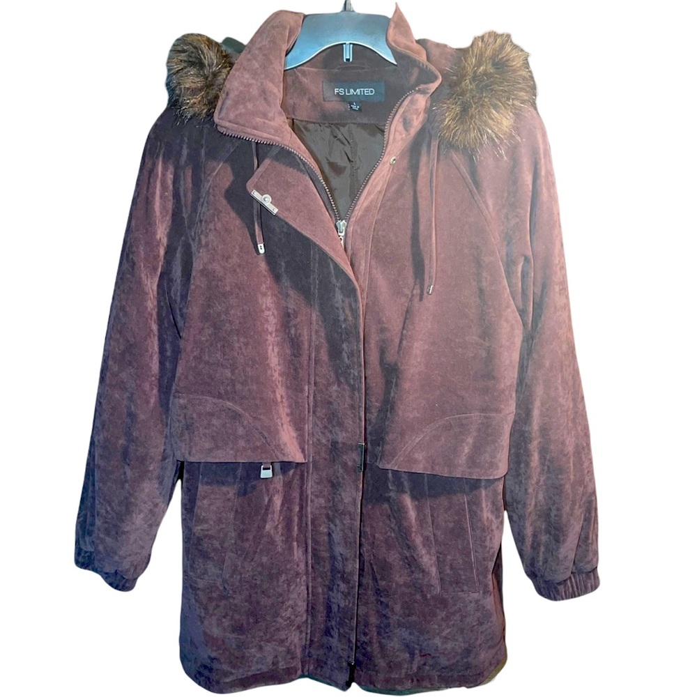 Vintage FS Limited Faux Fur Chocolate Size Large Water Repellent Contemporary